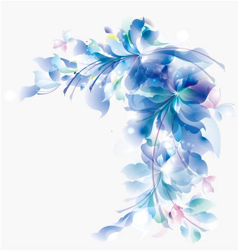 Mq Blue Flowers Borders Border Garden - Blue Flower Corner Border Png Transparent PNG ...