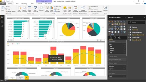 Drill down in power bi visuals - YouTube