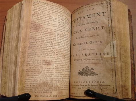 1782 Robert Aitken Bible - The First English Bible Printed in America. Available at: GREATSITE ...