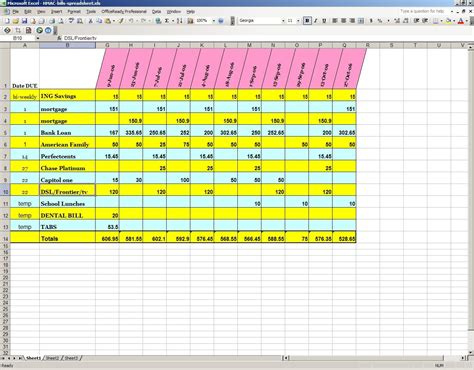 Excel Spreadsheet For Bill Tracking throughout Excel Bill Tracker ...