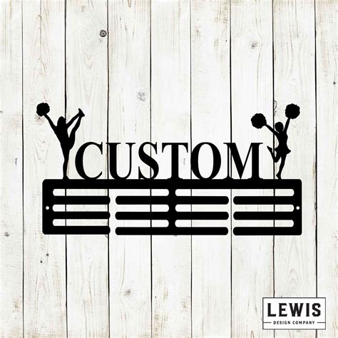 Cheerleader Custom Name Medal Hanger Monogram - 12 Rungs for medals and Ribbons, Medal Display ...