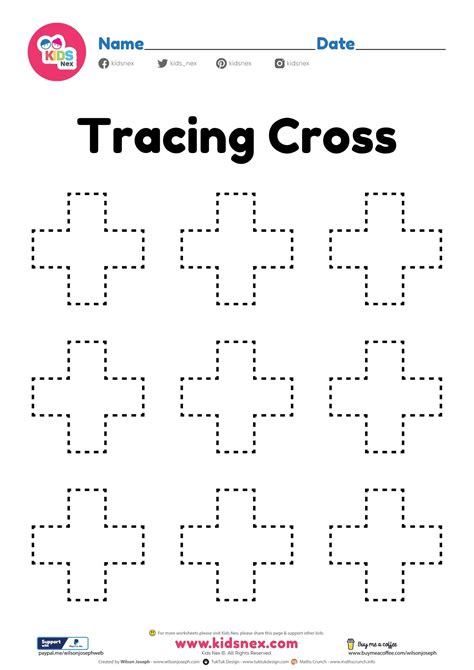 Cross Shape Worksheet - Free Printable PDF for Preschool