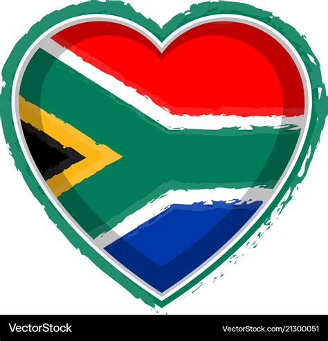 Heart shaped flag of south africa Royalty Free Vector Image