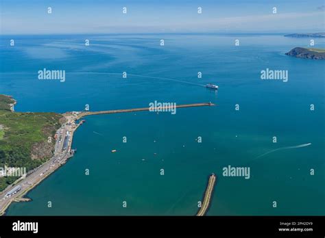 Aerial views over Fishguard, West Wales Stock Photo - Alamy