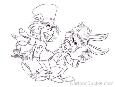 Sketch Of March Hare And Mad Hatter