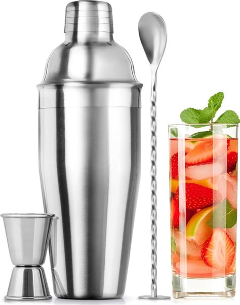 Amazon.com: Zulay Kitchen Large 24 oz Stainless Steel Cocktail Shaker ...