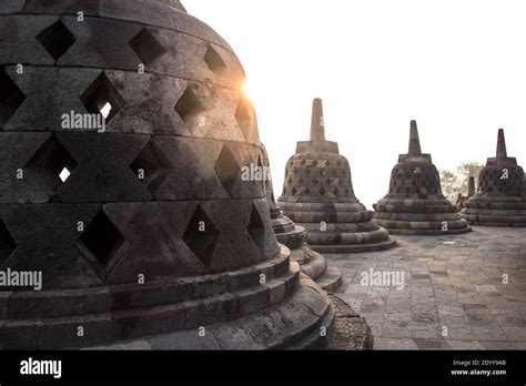 Stupas at Borobudur Stock Photo - Alamy