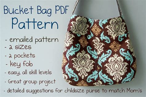 Bucket Bag PDF Pattern, Emailed Instruction and Pattern - Etsy | Bag ...