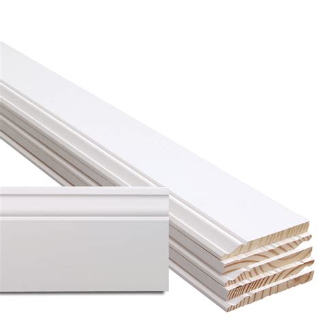 6-Pack 5.25-in x 12-ft Interior Pine Primed Baseboard Moulding at Lowes.com