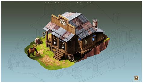 ArtStation - Wild West House design, Prosenjit Mondal | House design, Wild west, Strategy games