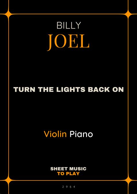 Turn The Lights Back On (arr. César Madeira) by Billy Joel Sheet Music for Violin and Piano at ...