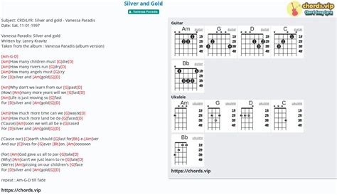 Chord: Silver and Gold - Vanessa Paradis - tab, song lyric, sheet, guitar, ukulele | chords.vip