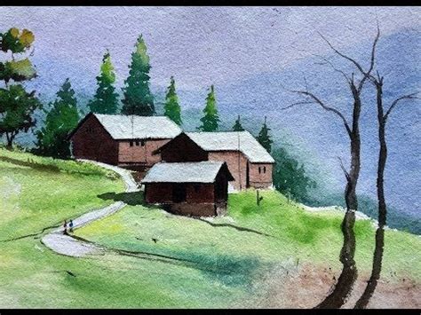 Watercolor Mountain Landscape Painting Tutorial step by step | Paint with David | Landscape ...