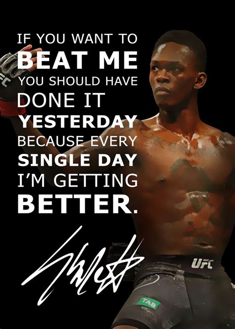 'Israel Adesanya Quote' Poster, picture, metal print, paint by Creative ...