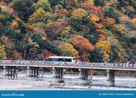 Beautiful Togetsukyo Bridge in Arashiyama Kyoto Japan in Autumn Season Editorial Photography ...