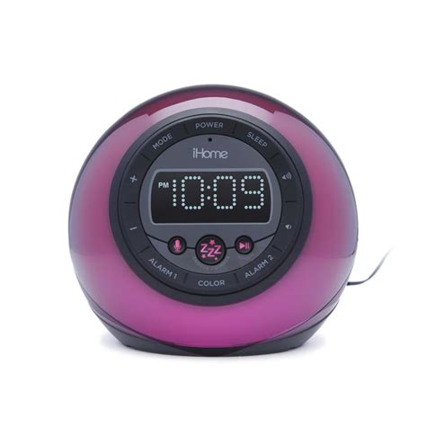 IHome App-Enhanced Bluetooth Color Changing Dual Alarm Clock Radio with ...