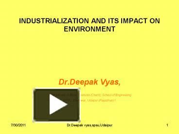 PPT – INDUSTRIALIZATION AND ITS IMPACT ON ENVIRONMENT PowerPoint ...