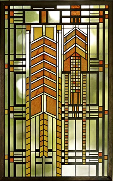 Stained Glass Window (reception door) by Frank Lloyd Wright, for the Dana Thoma… | Frank lloyd ...