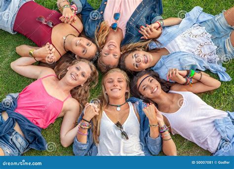 Happy Smiling Group Of Diverse Girls Stock Photo - Image: 50007081