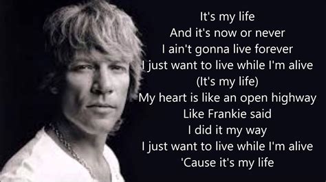 Bon Jovi - It's my life lyrics - YouTube