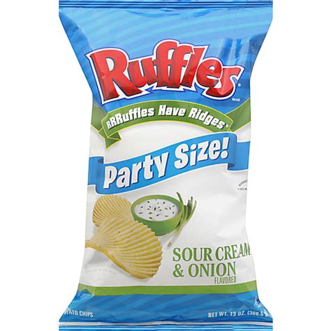 Ruffles Potato Chips, Sour Cream & Onion Flavored, Party Size! | Potato ...