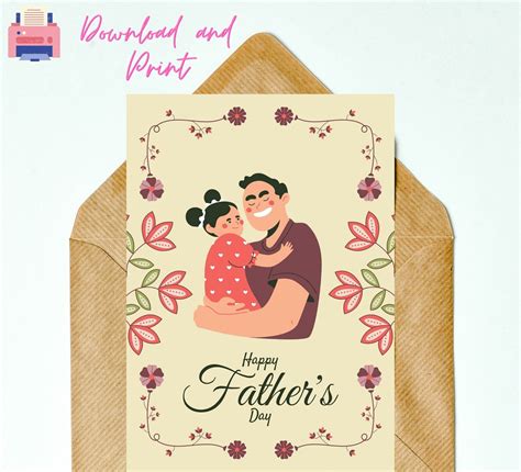 Fathers Day Gift Card Printable Instant Download Fathers Day - Etsy