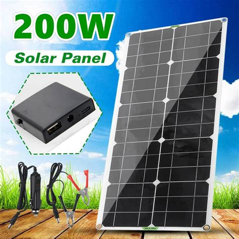 200W 18V Monocrystalline Flexible Dual USB Solar Panel Battery Charger ...