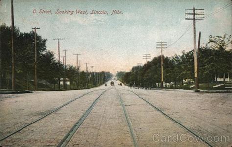 O. Street Looking West Lincoln, NE Postcard