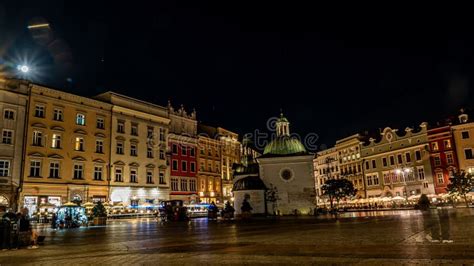 Night lights in Krakow. stock photo. Image of poland - 297830310