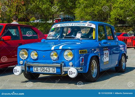 Renault R8 Gordini Text Logo And Brand Sign Blue French Race Sports Car Old Timer Editorial ...