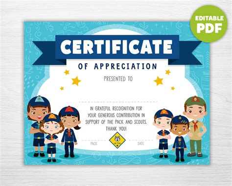 Cub Scout Certificate Templates