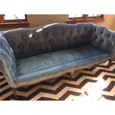 Vintage Tufted Velvet Sofa | Chairish