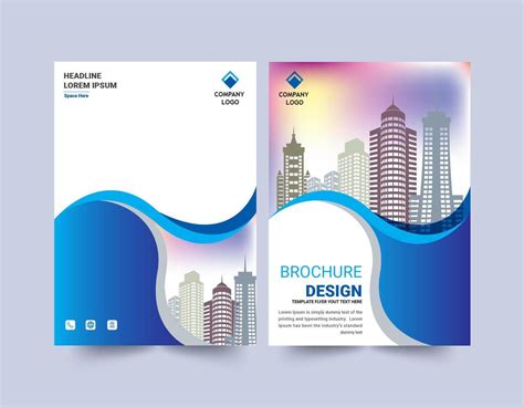 Blue Wave Design Brochure Design Template 1420017 Vector Art at Vecteezy