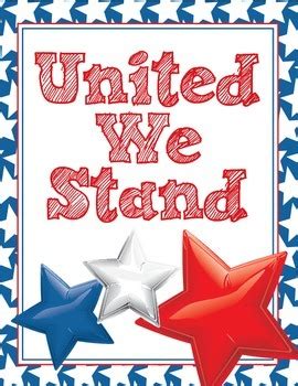 United We Stand Poster - Patriotic Stars Chevron Red, White & Blue