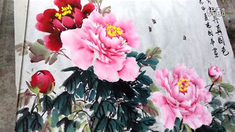 How to Paint Peony in Chinese painting - YouTube