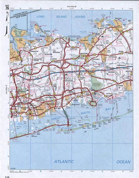 Map of Suffolk County, New York state