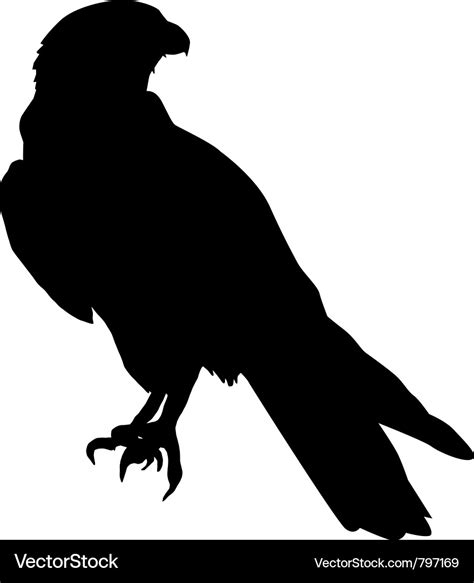 Silhouette of falcon Royalty Free Vector Image