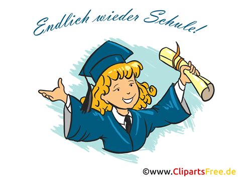 Endlich wieder Schule - Clipart zum Thema Einschulung