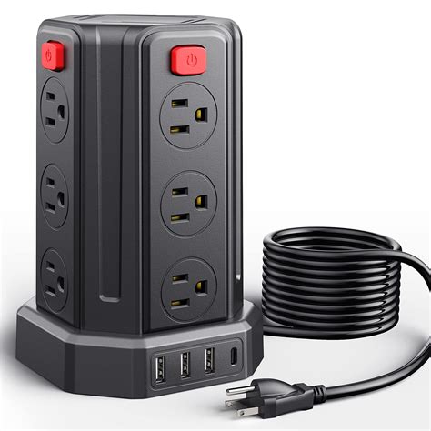 Buy Power Strip Surge Protector, 10 Ft Extension Cord with 12 AC ...