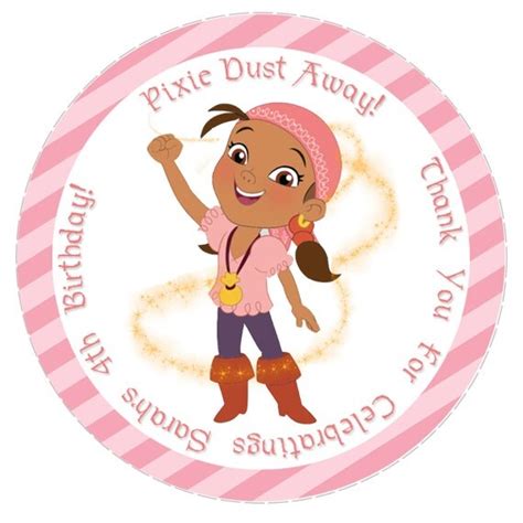 Items similar to Jake and the Neverland Pirates' Izzy "Pixie Dust Away" Lollipop Stickers on Etsy