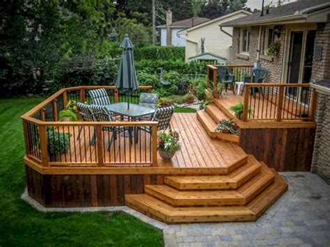 Cool Backyard Deck Design Idea 19 | Backyard deck designs, Deck design and Decking