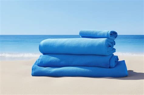 Premium AI Image | A blue beach towel set apart on a plain white surface