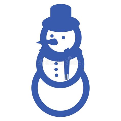 Blue snowman icon stock vector. Illustration of graphic - 99535402