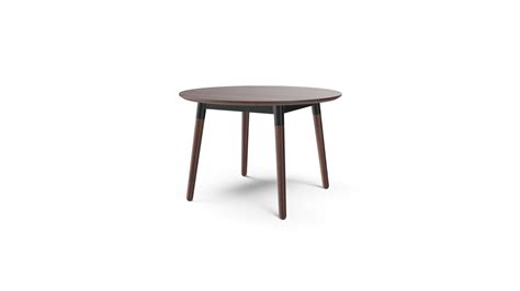 Edelweiss Round Dining Table, Walnut and Black - Download Free 3D model ...