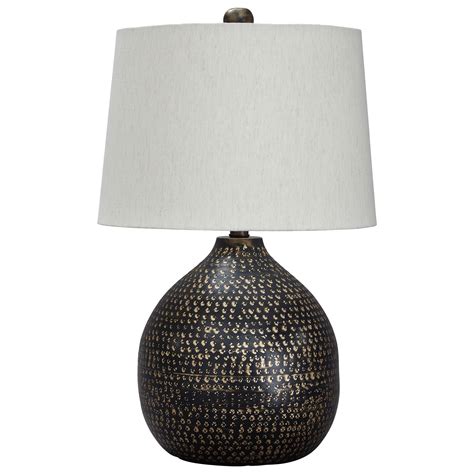 Signature Lamps - Contemporary Maire Black/Gold Finish Metal Table Lamp | Walker's Furniture ...