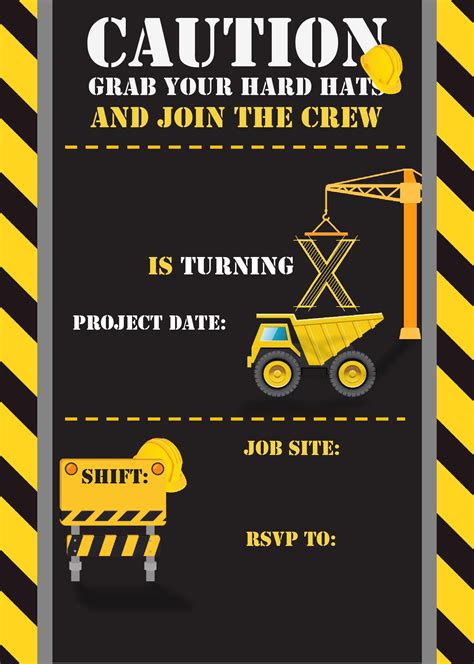 Construction Birthday Invitation Templates – Editable With MS Word | Download Hundreds FREE ...