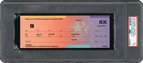 1984 Michael Jordan USA Olympic Basketball Gold Medal Final Full Ticket ...