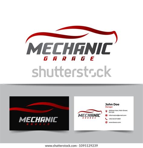 Mechanic Logo Business Card Template Stock Vector (Royalty Free) 1095129239