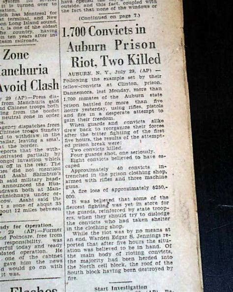 AUBURN NY New York PRISON Riot Auburn Correctional Facility Jail 1929 ...