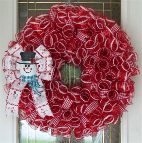 Snowman Mesh Wreath Christmas Wreath Winter by CarolinaBowCompany, $65.00 | Wreath crafts ...